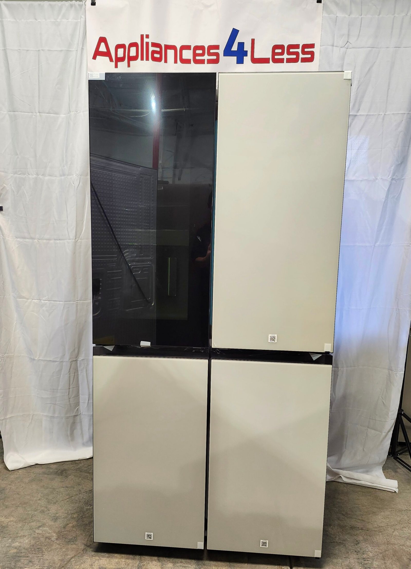 20241105_160912 Bespoke 29 cu. ft. 4-Door Flex French Door Smart Refrigerator with Beverage Zone, White Glass - Image 1