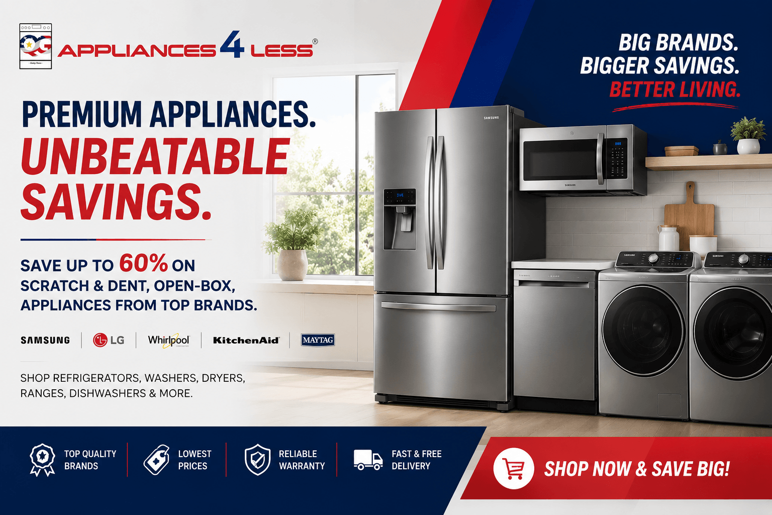 Appliances 4 less Corpus - hero banner